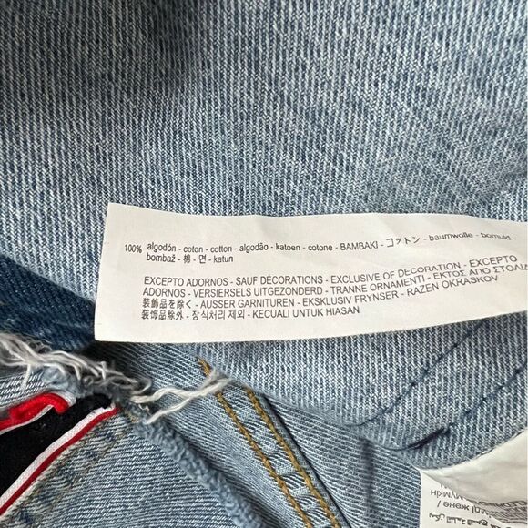 Zara Z1975 Side Stripe Raw Hem Denim Mini Skirt - Picture 6 of 6